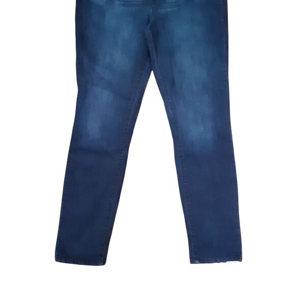 Cato Premium Jeans Womens 14 Blue Dark Wash Denim Whiskered Classic Fit Slim - Picture 3 of 9